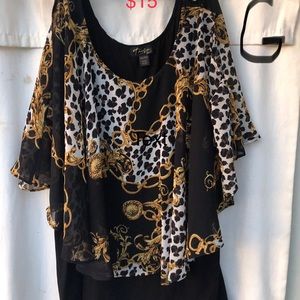 Women’s open shoulder short sleeve blouse SZ XXL